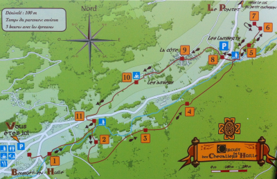 Plan du sentier des chevaliers de l'Hüille