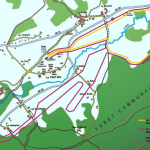 plan des pistes de ski de fond au Bourget en Huile