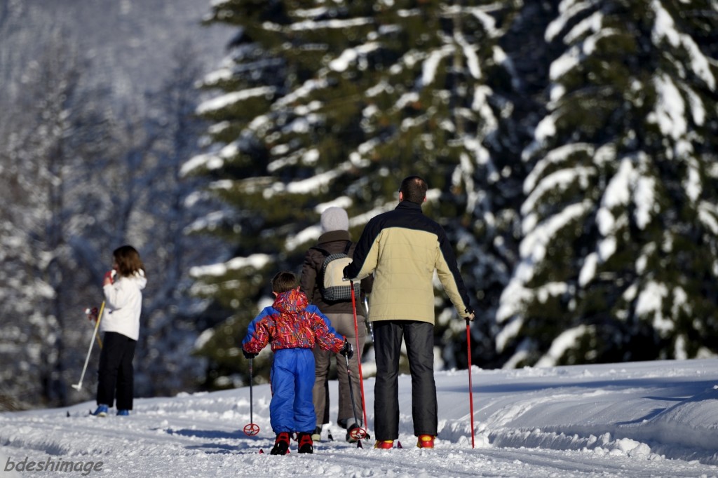 Ski de fond en famille au Bourget en Huile