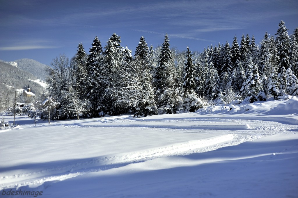 Piste de ski au Bourget en Huile